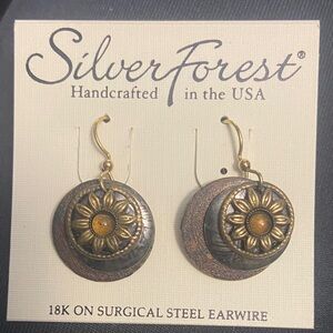 Silver Forest Gold and Silver Layered Earrings